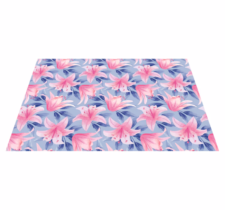 Tovaglietta americana originale motivo gigli rosa - TenStickers
