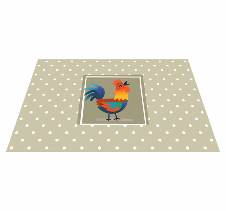 Tovaglietta americana infantile arte del gallo colorato - TenStickers