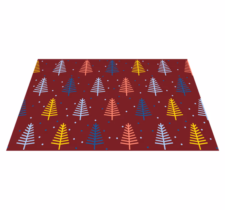 Tovaglietta americana natale motivo alberi colorati - TenStickers