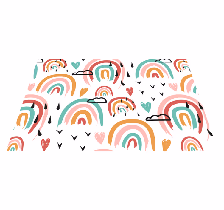 Tovaglietta americana infantile motivo cuori arcobaleno - TenStickers