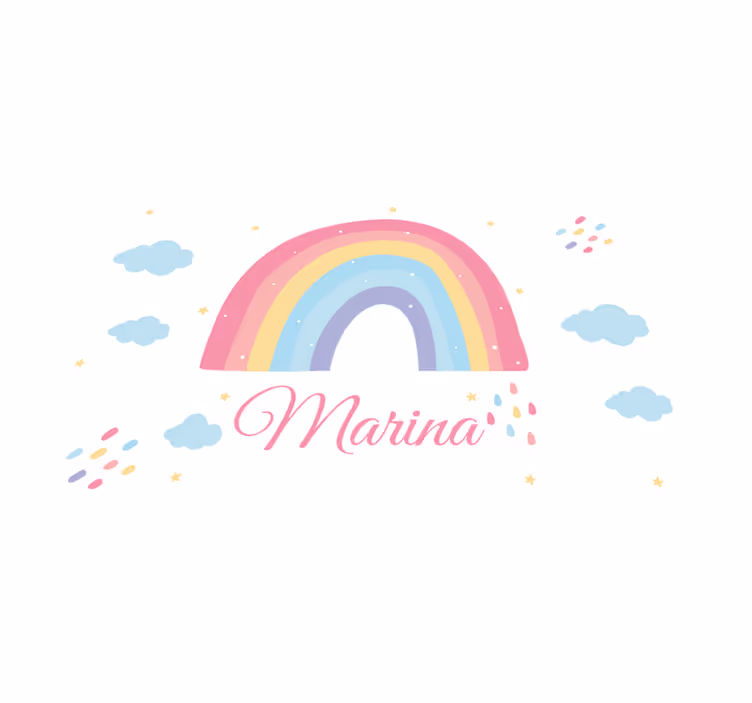 Tovaglietta americana infantile arcobaleno con nome - TenStickers