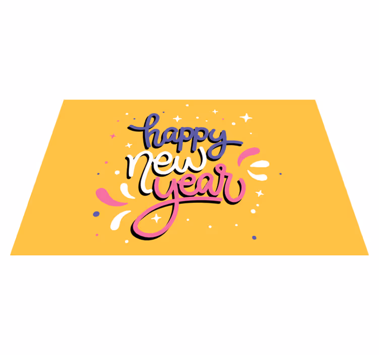 Tovaglietta americana natale tipografia felice anno nuovo - TenStickers