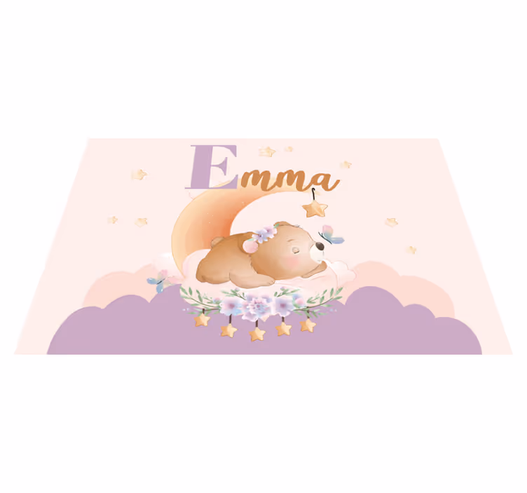 Tovaglietta americana infantile orso che dorme con stelle - TenStickers