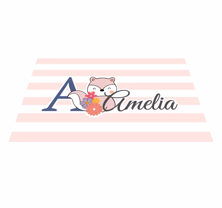 Tovaglietta americana infantile volpe carina con fiori - TenStickers