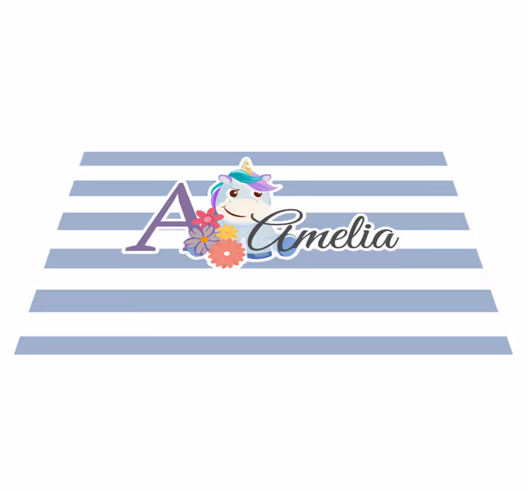 Tovaglietta americana infantile illustrazione nome unicorno - TenStickers