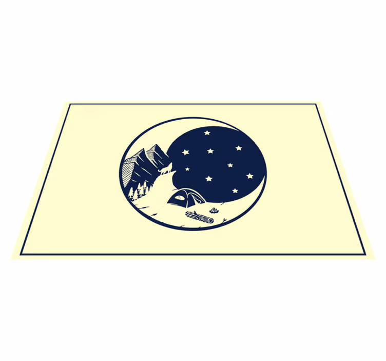 Tovaglietta americana originale scena di campeggio montano - TenStickers