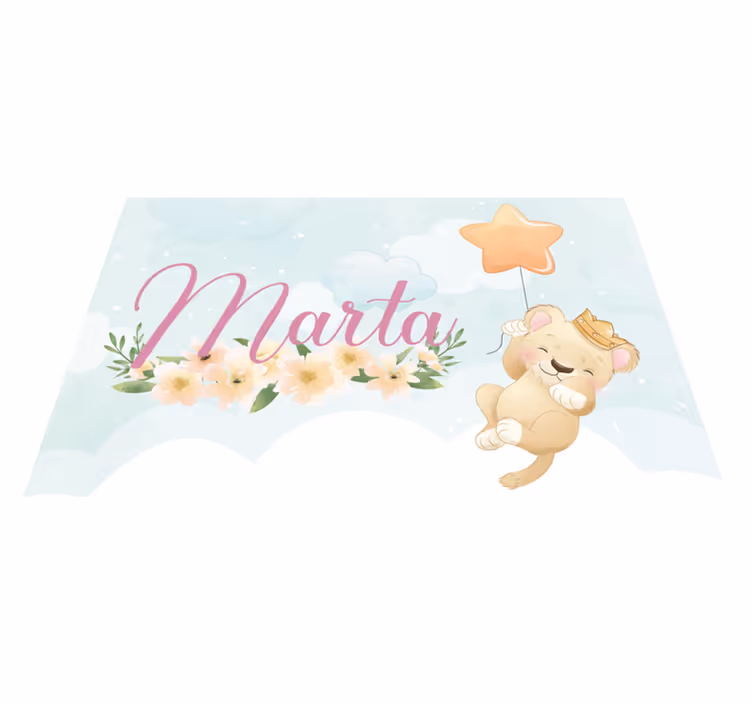 Tovaglietta americana infantile leone carino con palloncino - TenStickers