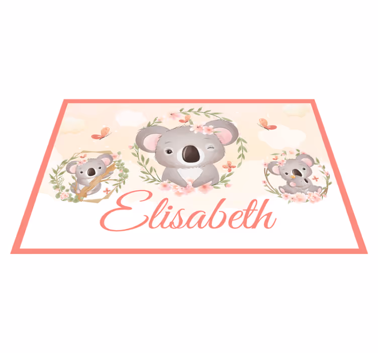 Tovaglietta americana infantile Simpatici animali koala con nome - TenStickers