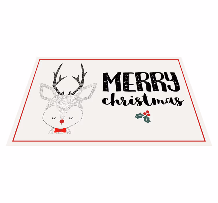 Tovaglietta americana natale illustrazione renna felice - TenStickers
