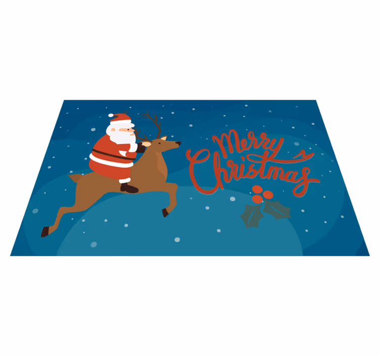 Tovaglietta americana natale babbo natale a cavallo di renna - TenStickers