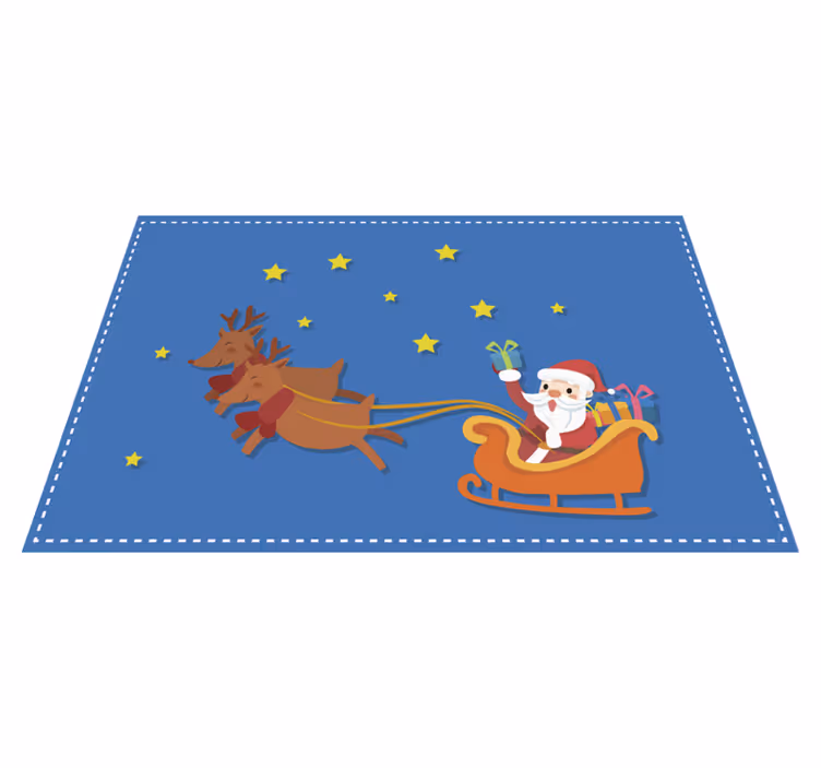 Tovaglietta americana natale corsa di slitta di babbo natale - TenStickers