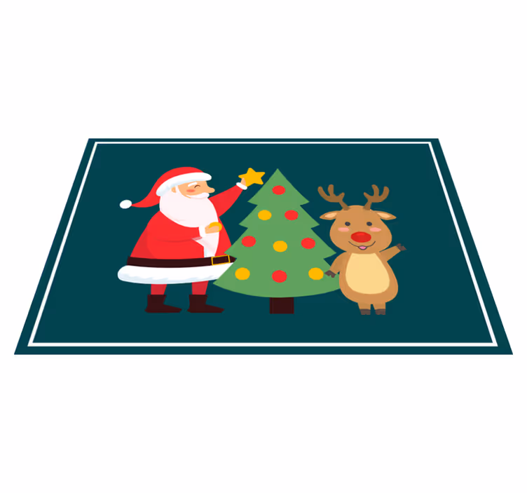 Tovaglietta americana natale babbo natale e renne - TenStickers