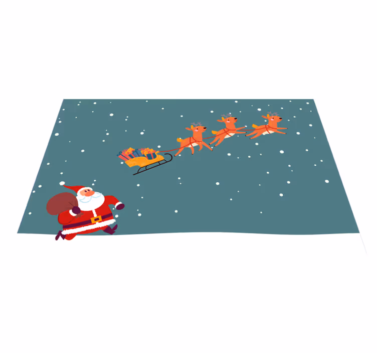Tovaglietta americana natale giro in slitta di babbo natale - TenStickers