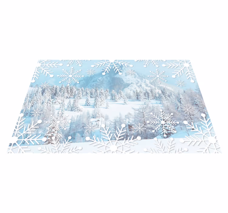 Tovaglietta americana natale scena invernale fiocchi di neve - TenStickers