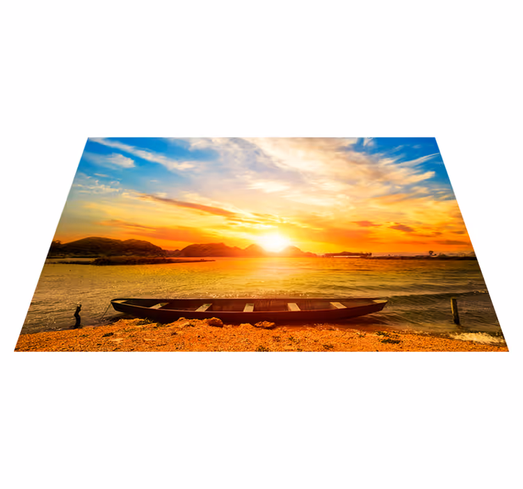 Tovaglietta americana moderna tramonto sul fiume - TenStickers
