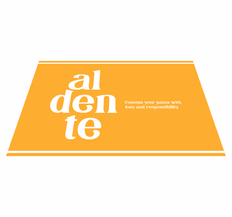 Tovaglietta americana frase promemoria culinario aldente - TenStickers