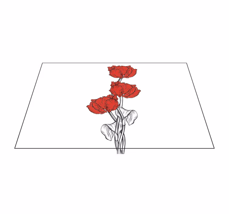 Tovaglietta americana originale composizione floreale rossa - TenStickers