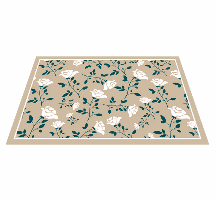 Tovaglietta americana textu motivo verde floreale - TenStickers