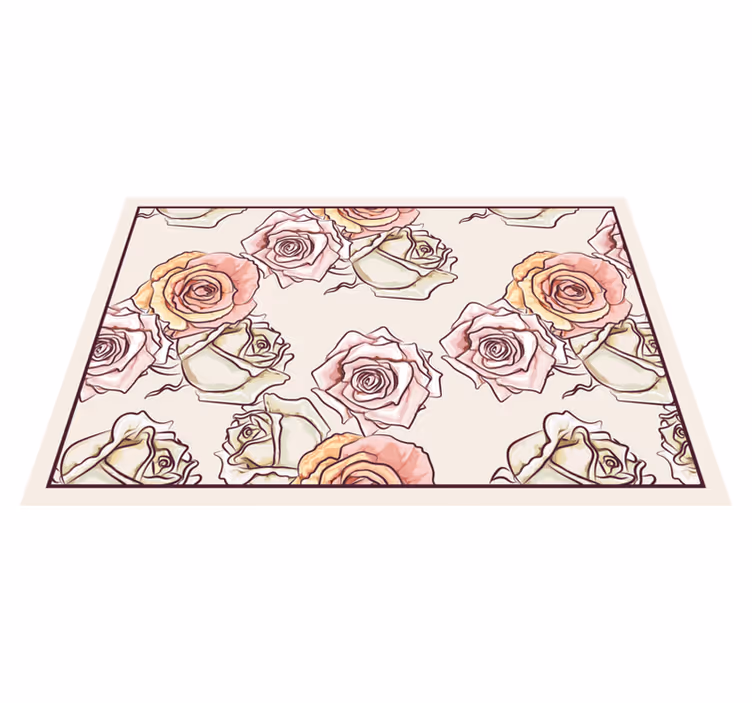 Tovaglietta americana originale composizione floreale rosa - TenStickers