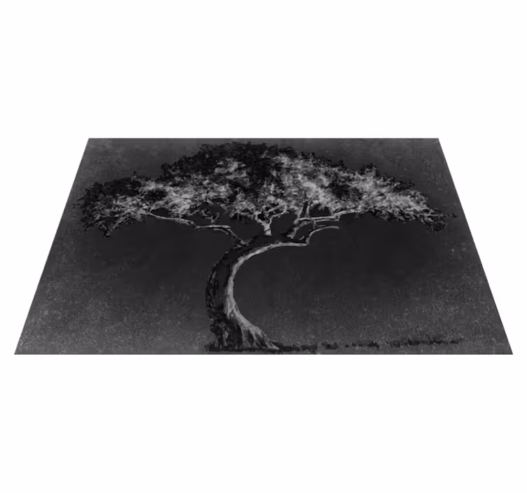 Tovaglietta americana textu silhouette artistica albero - TenStickers