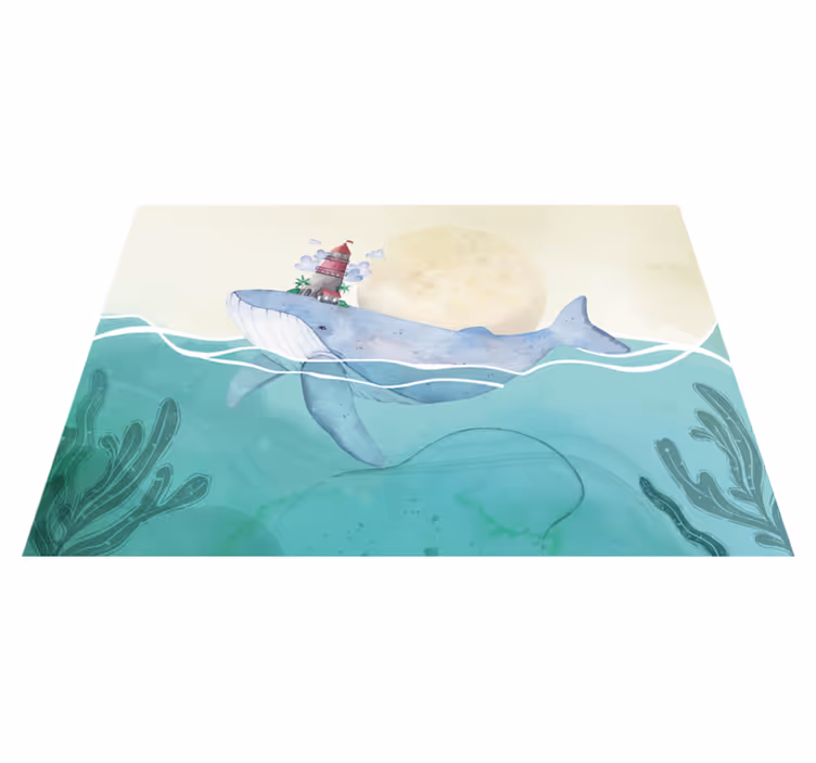 Tovaglietta americana infantile balena con faro - TenStickers