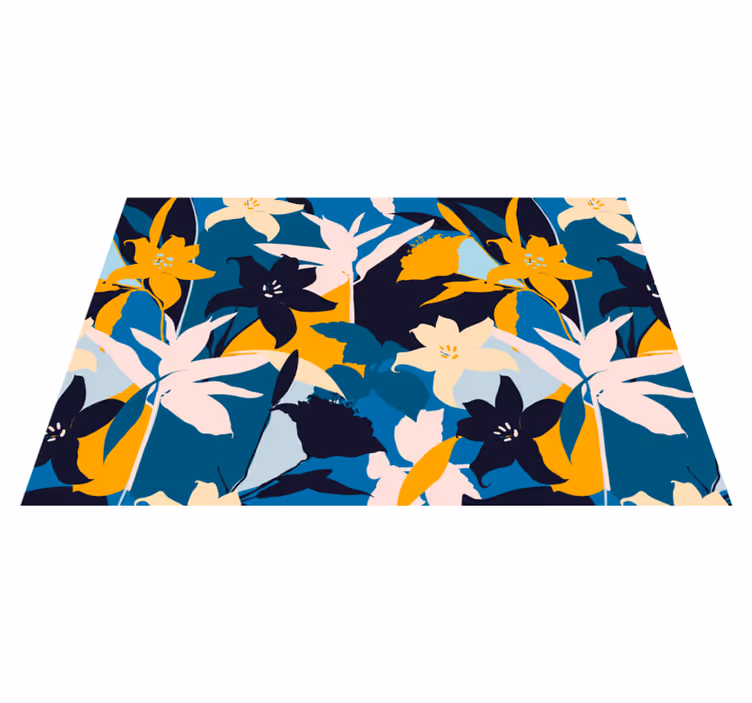 Tovaglietta americana originale motivo floreale turchese - TenStickers