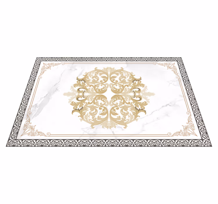Tovaglietta americana elegante marmo bianco barocco - TenStickers