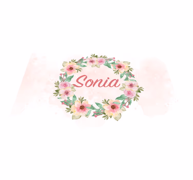 Tovaglietta americana con nome fiori ad acquerello - TenStickers