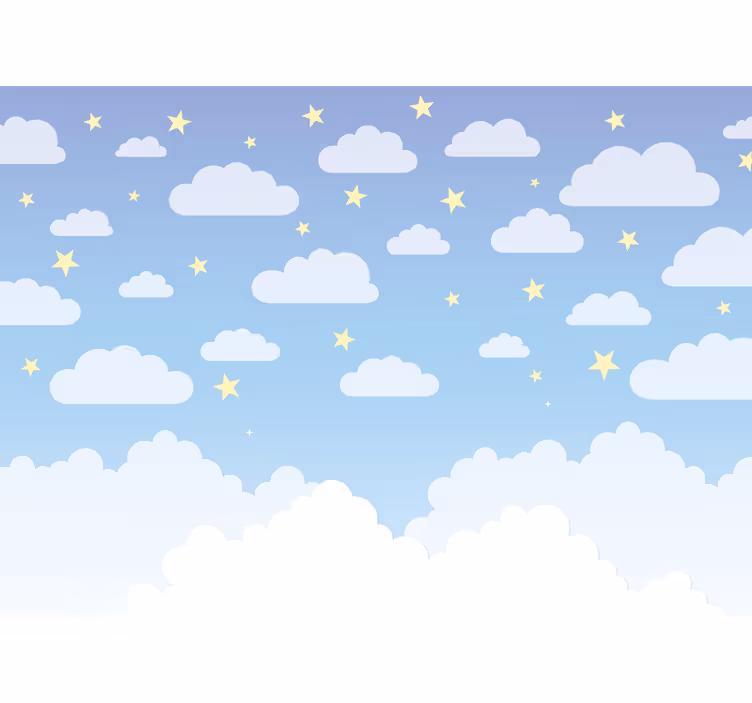 Fotomurale per neonato nuvole e stelle - TenStickers