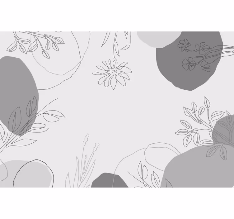 Fotomurale per cucina toni grigi botanici - TenStickers