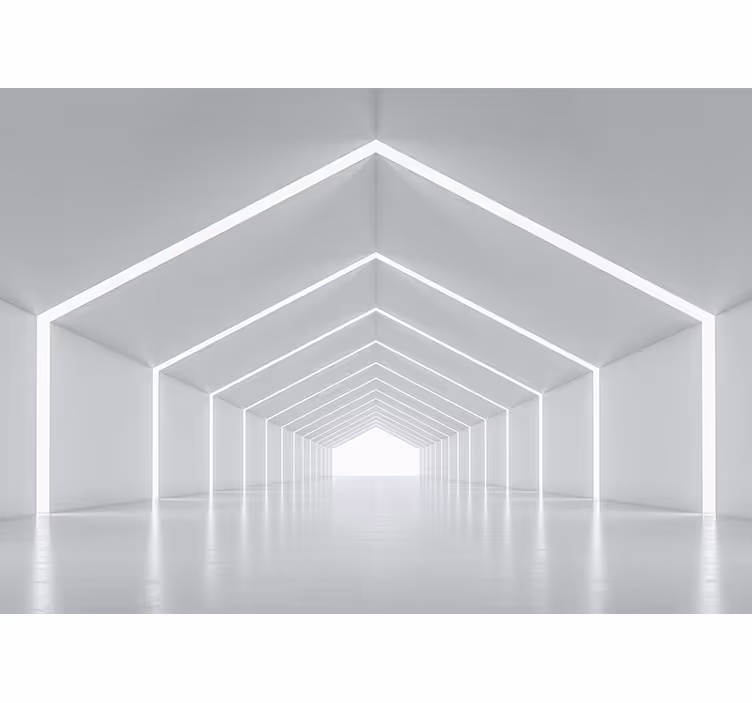 Fotomurale 3d tunnel bianco e sfere - TenStickers