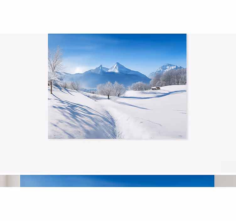Fotomurale montagna sentiero alpino invernale - TenStickers