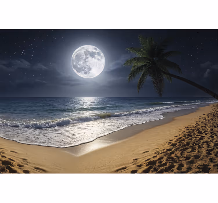 Fotomurale mare luna piena oceano - TenStickers