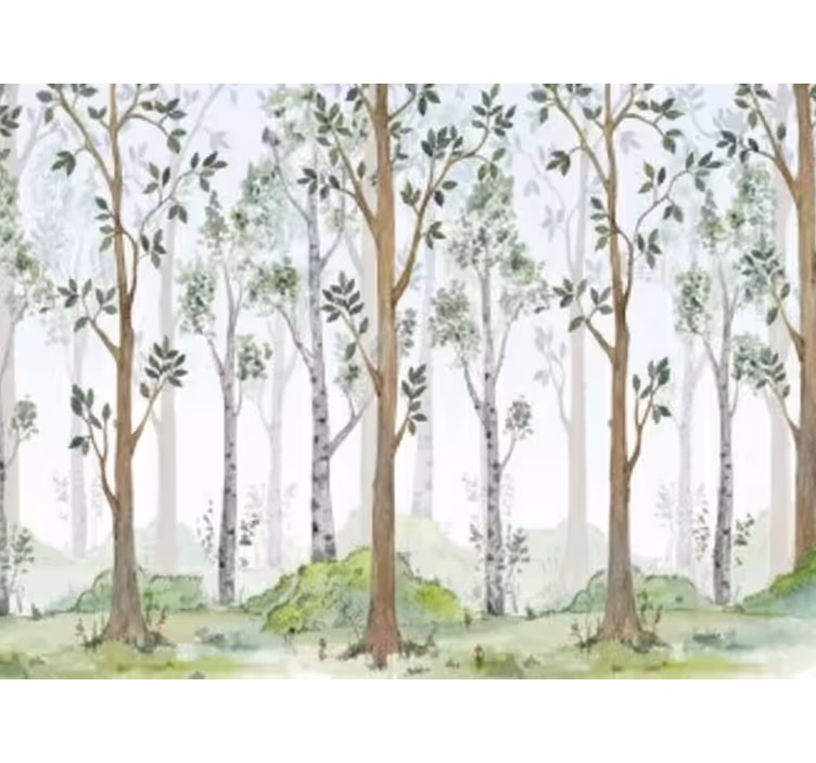 Fotomurale foresta caratteristica botanica minimalista - TenStickers