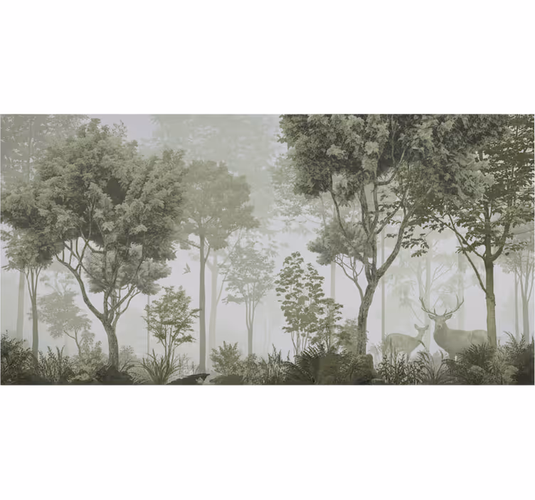 Fotomurale foresta fuga nella natura tranquilla - TenStickers