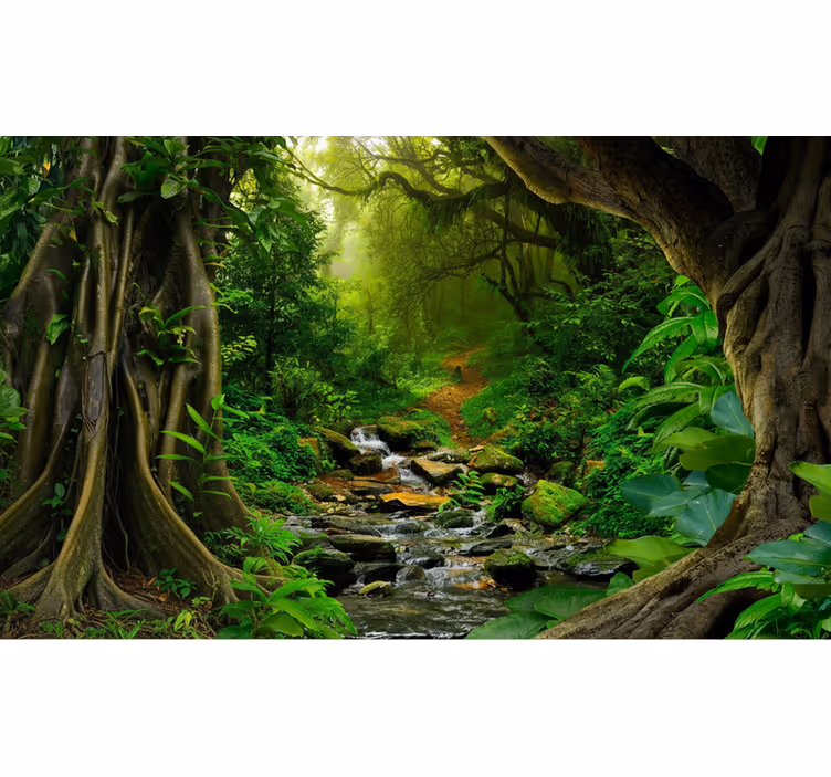Fotomurale foresta oasi della foresta tropicale - TenStickers