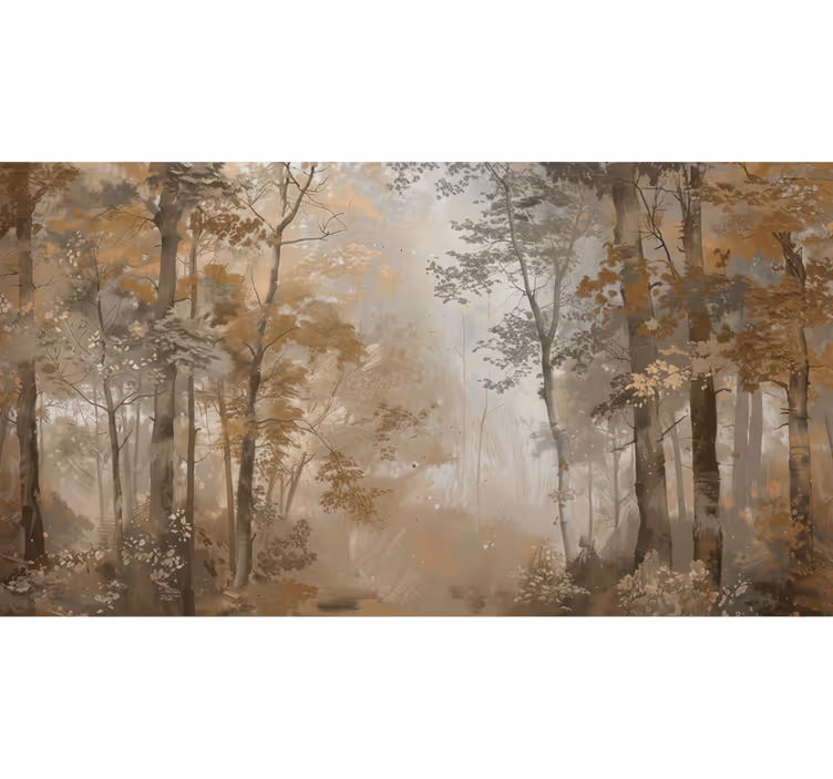 Fotomurale foresta bosco d'autunno ambra - TenStickers