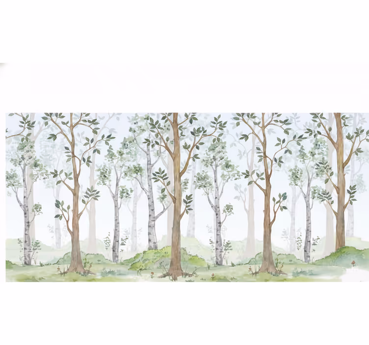 Fotomurale foresta brezza di bosco pastello - TenStickers