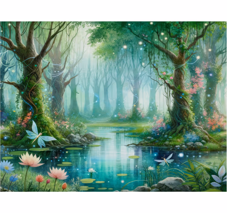 Fotomurale foresta fata giocosa - TenStickers