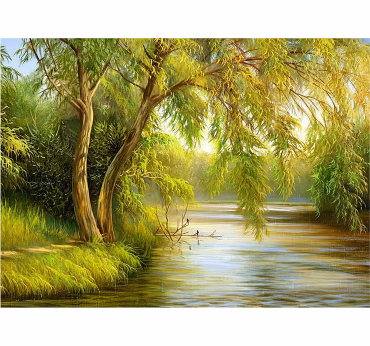 Fotomurale foresta salice del fiume serene - TenStickers