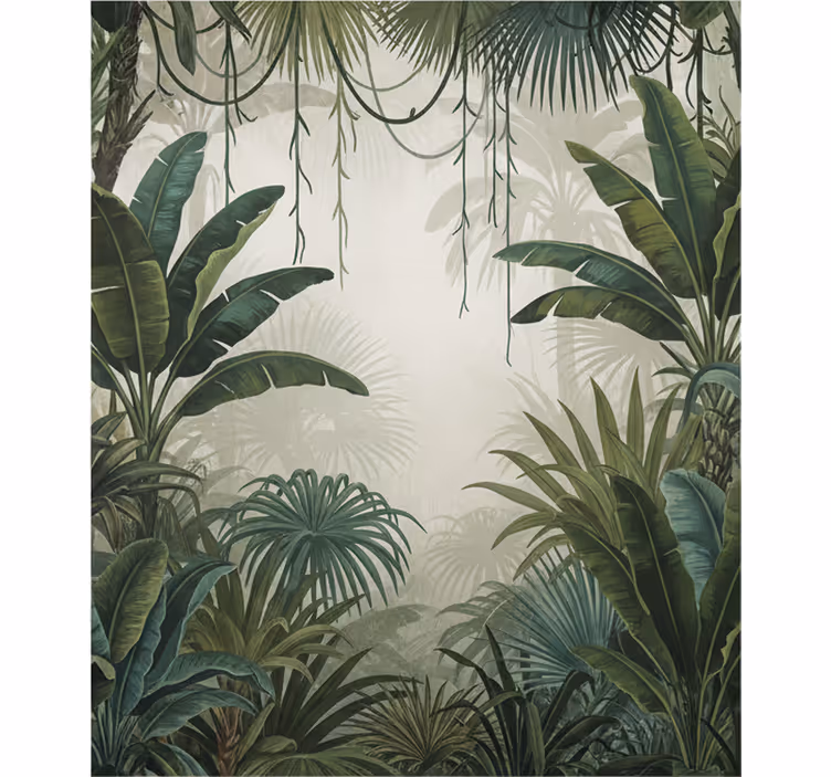 Fotomurale foresta ritiro nella giungla retro - TenStickers