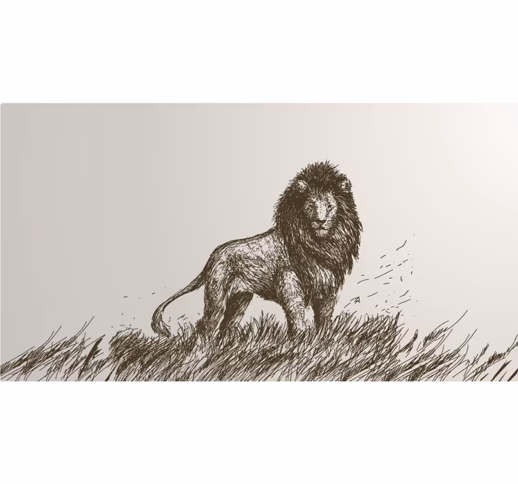 Fotomurale africano leone realistico - TenStickers