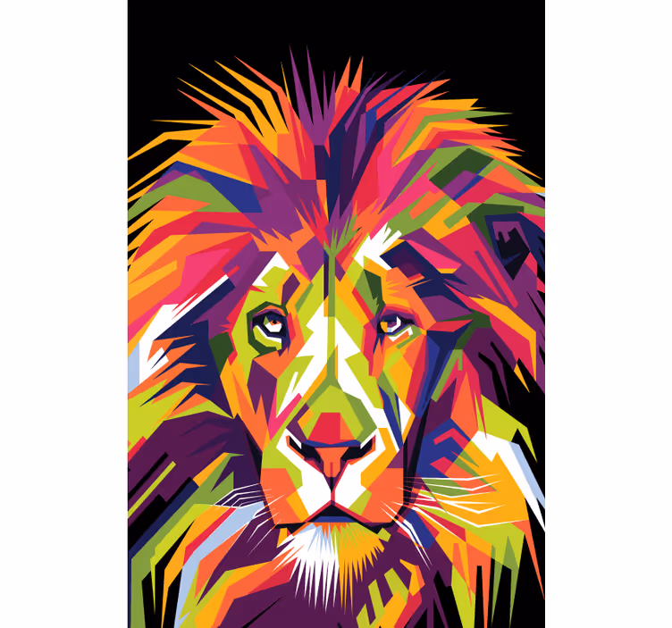 Fotomurale africano leone colorato - TenStickers