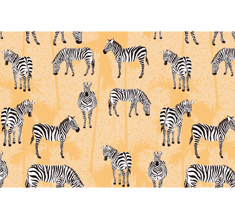Fotomurale africano zebra e palme - TenStickers