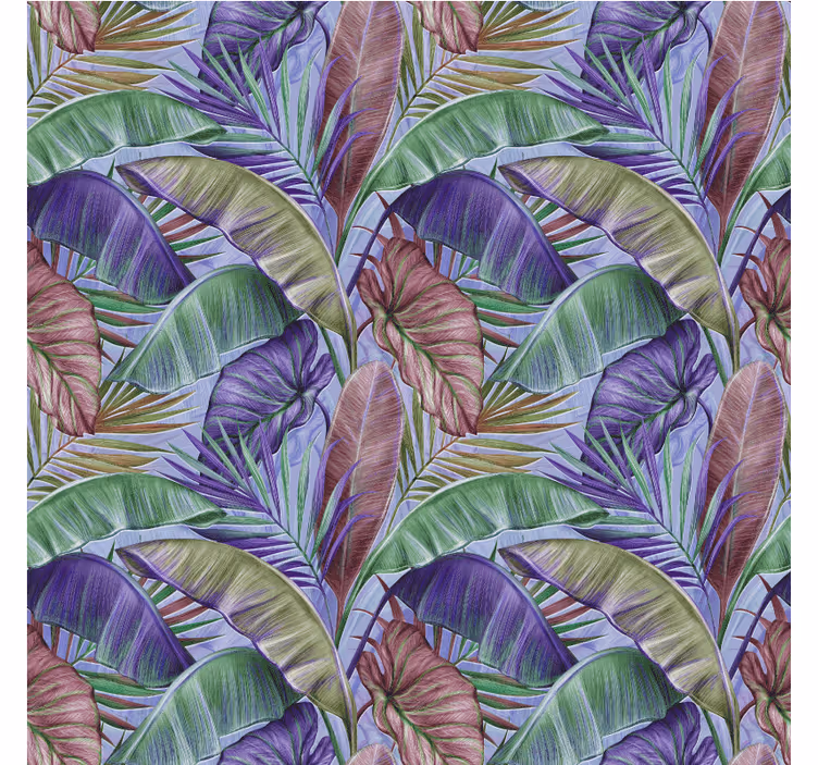Carta da parati giungla design foglie viola - TenStickers