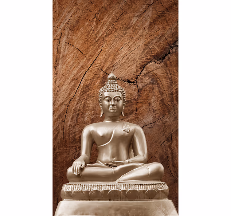 Fotomurali buda buddha di legno - TenStickers