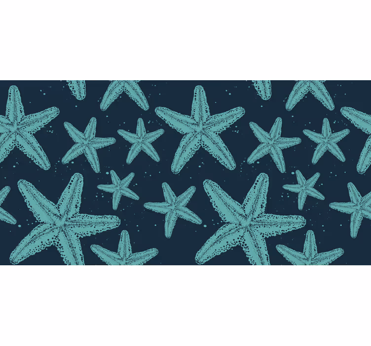 Fotomurale per bagno stelle marine blu - TenStickers