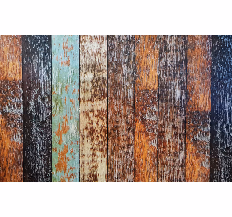 Fotomurale per bagno piastrelle in legno - TenStickers
