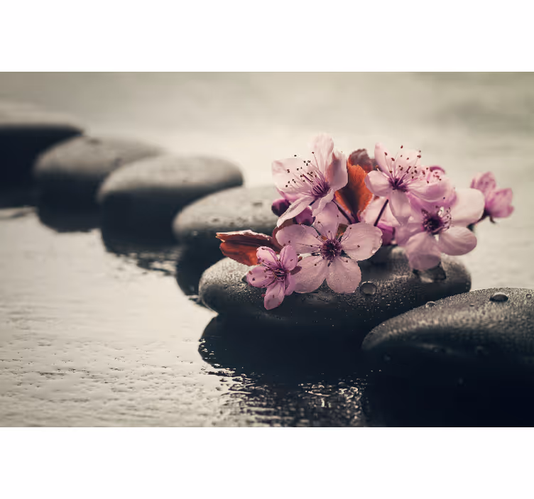 Fotomurale per bagno fiori zen - TenStickers