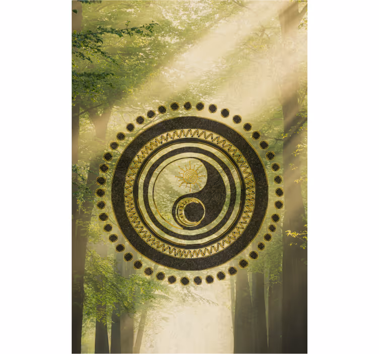 Fotomurale per bagno insegna zen pacifica nel bosco - TenStickers